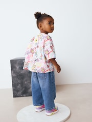 White Doodle Print Girls Short Sleeve T-Shirt (3mths-7yrs) - Image 3 of 8