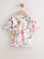 White Doodle Print Girls Short Sleeve T-Shirt (3mths-7yrs) - Image 5 of 8