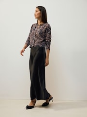 Animal Print Slim Super Soft Crew Neck Cardigan with Wool - Image 5 of 9