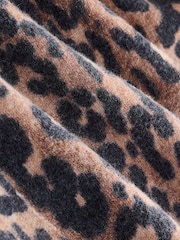 Animal Print Slim Super Soft Crew Neck Cardigan with Wool - Image 9 of 9