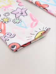 White/Pink Doodle Leggings (3mths-7yrs) - Image 4 of 4