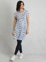 Weird Fish Light Blue Tallahassee 100% Cotton Jersey Dress - Image 1 of 9