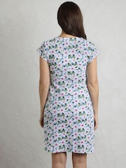 Weird Fish Light Blue Tallahassee 100% Cotton Jersey Dress - Image 2 of 9