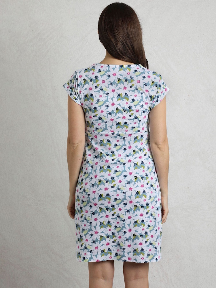 Weird Fish Light Blue Tallahassee 100% Cotton Jersey Dress - Image 2 of 9