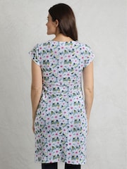 Weird Fish Light Blue Tallahassee 100% Cotton Jersey Dress - Image 3 of 9