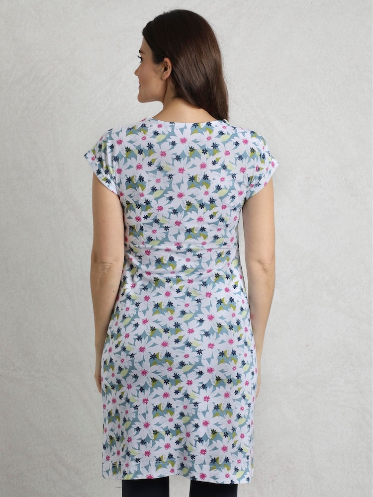 Weird Fish Light Blue Tallahassee 100% Cotton Jersey Dress - Image 3 of 9
