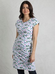 Weird Fish Light Blue Tallahassee 100% Cotton Jersey Dress - Image 4 of 9