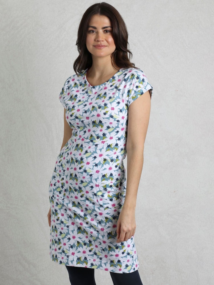 Weird Fish Light Blue Tallahassee 100% Cotton Jersey Dress - Image 4 of 9