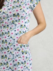 Weird Fish Light Blue Tallahassee 100% Cotton Jersey Dress - Image 5 of 9