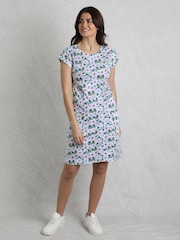 Weird Fish Light Blue Tallahassee 100% Cotton Jersey Dress - Image 6 of 9