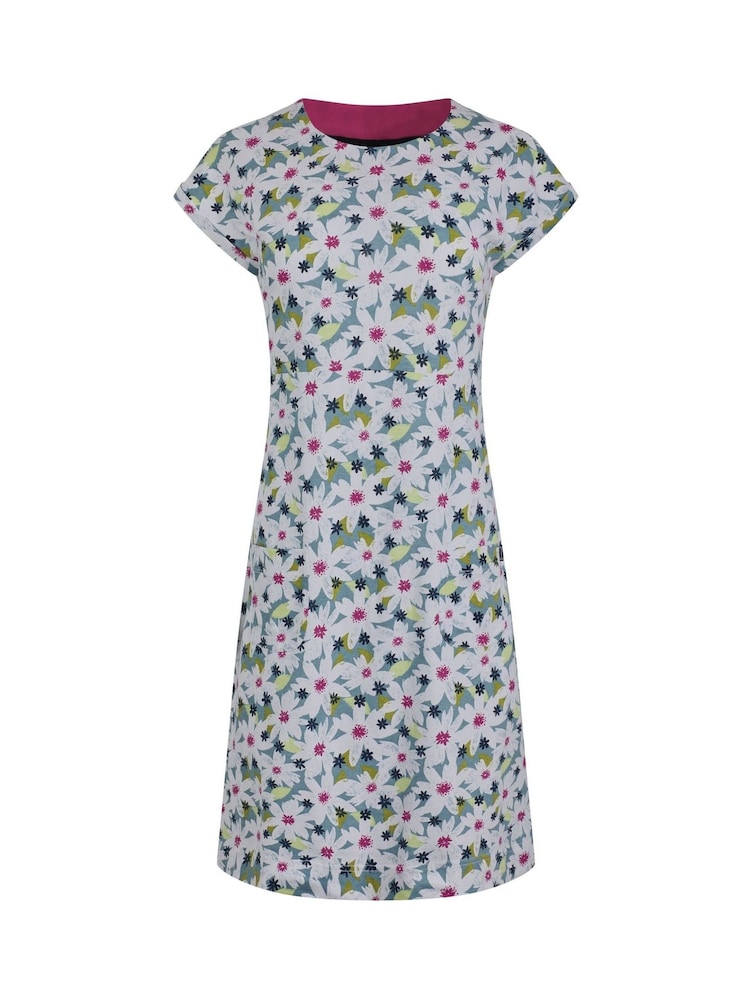 Weird Fish Light Blue Tallahassee 100% Cotton Jersey Dress - Image 8 of 9