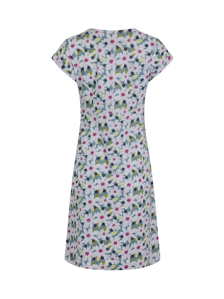 Weird Fish Light Blue Tallahassee 100% Cotton Jersey Dress - Image 9 of 9