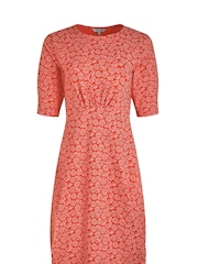 Weird Fish Red Cassandra Printed Jersey Swing Dress - Image 7 of 7
