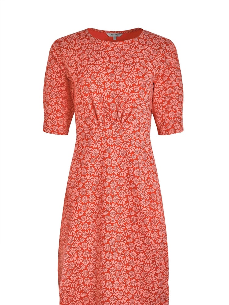 Weird Fish Red Cassandra Printed Jersey Swing Dress - Image 7 of 7