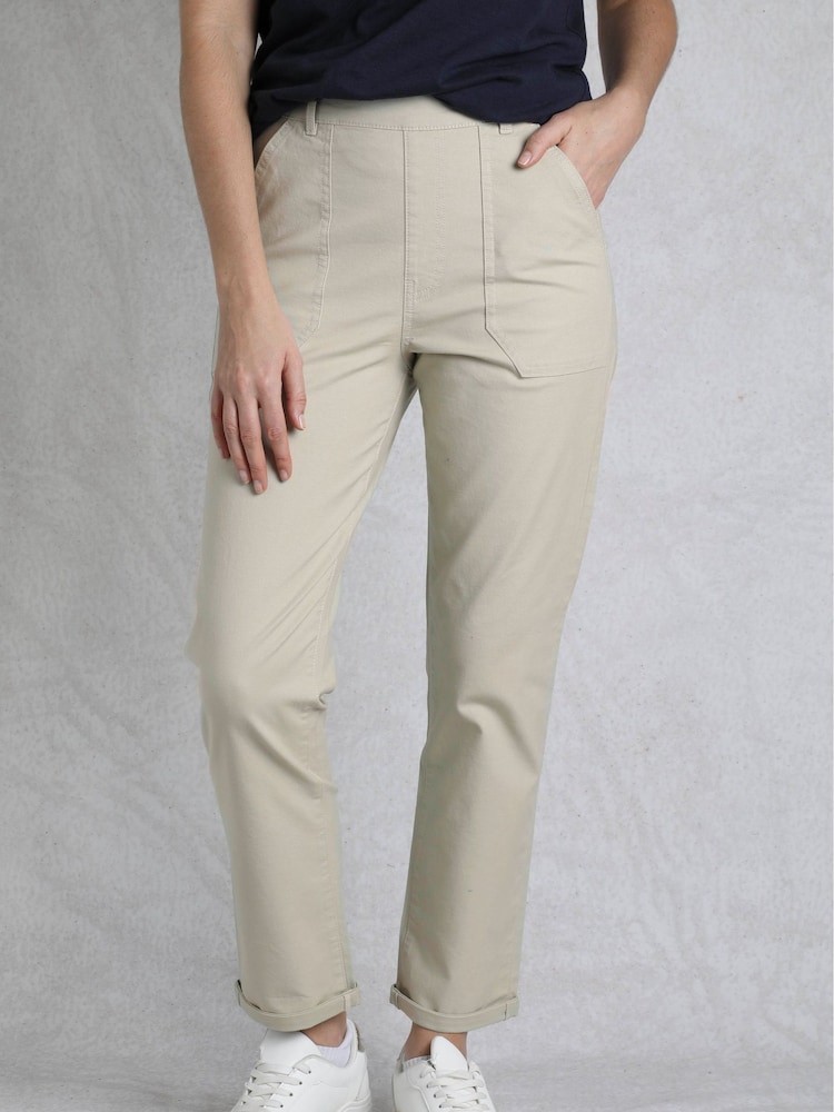 Weird Fish Cream Malorri 100% Cotton Trousers - Image 1 of 1