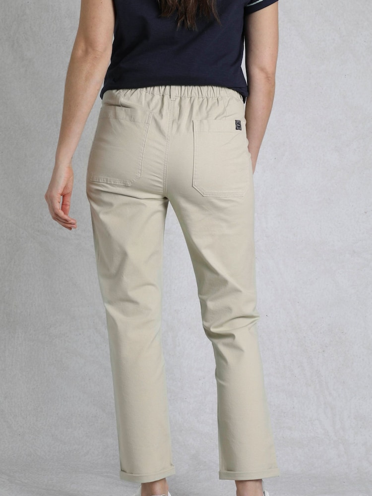 Weird Fish Cream Malorri 100% Cotton Trousers - Image 2 of 7
