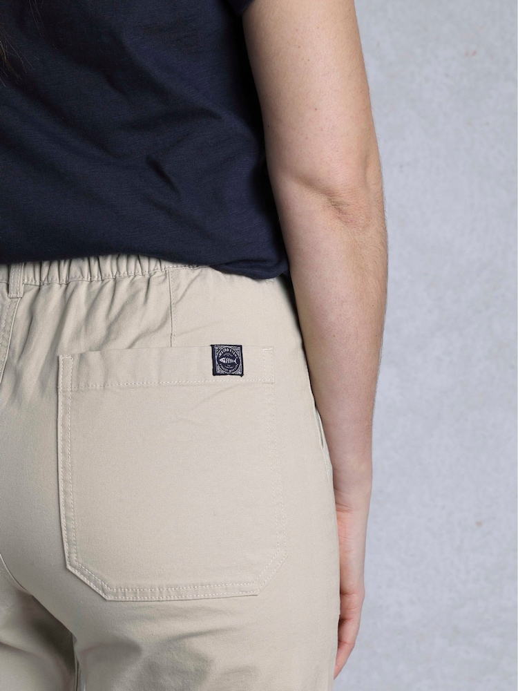 Weird Fish Cream Malorri 100% Cotton Trousers - Image 5 of 7