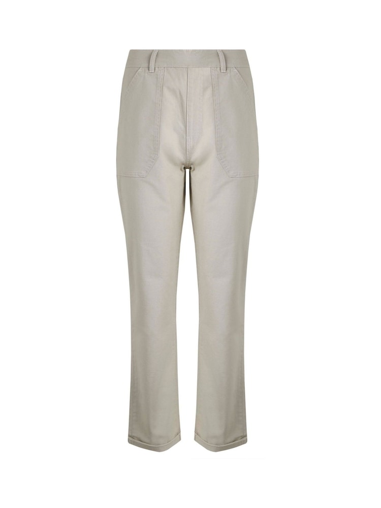 Weird Fish Cream Malorri 100% Cotton Trousers - Image 6 of 7