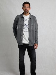 Weird Fish Grey Fingask Loopback Shirt - Image 5 of 8