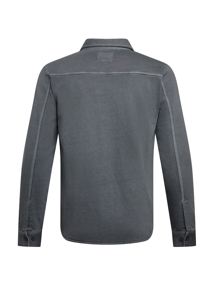 Weird Fish Grey Fingask Loopback Shirt - Image 8 of 8