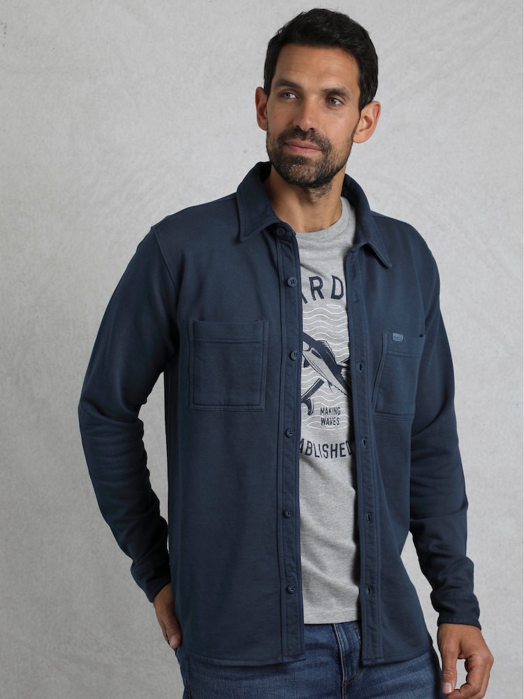 Weird Fish Blue Fingask Loopback Shirt - Image 1 of 6