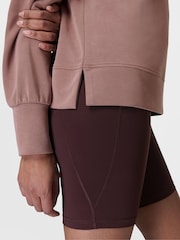 Sweaty Betty Fawn Brown Sand Wash Half Zip Longline Sweatshirt - Image 6 of 7