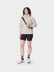Sweaty Betty Brown Sand Wash Half Zip Longline Sweatshirt - Image 4 of 7