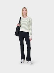Sweaty Betty LilyWhite Green Stripe After Class Crop Sweatshirt - Image 1 of 7