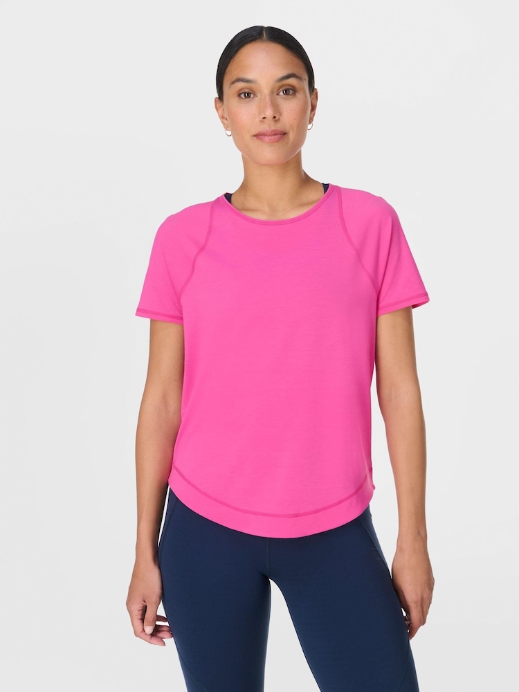 Sweaty Betty Pink Breathe Easy T-Shirt - Image 1 of 7
