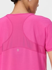 Sweaty Betty Pink Breathe Easy T-Shirt - Image 6 of 7