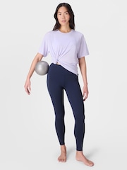 Sweaty Betty Heather Purple Soft Flow Studio T-Shirt - Image 3 of 7