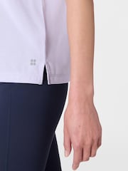 Sweaty Betty Heather Purple Soft Flow Studio T-Shirt - Image 5 of 7