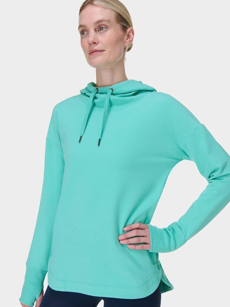 Sweaty Betty Blue Escape Luxe Fleece Hoodie - Image 4 of 7