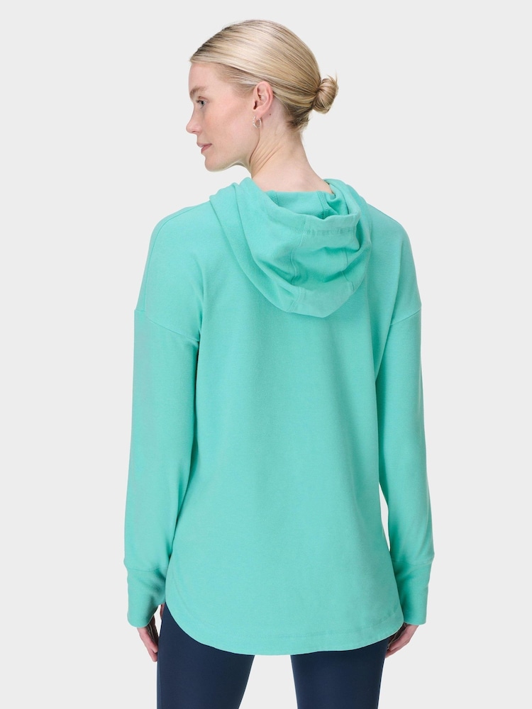 Sweaty Betty Blue Escape Luxe Fleece Hoodie - Image 6 of 7