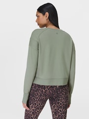 Sweaty Betty Green After Class Crop Sweatshirt - Image 2 of 7