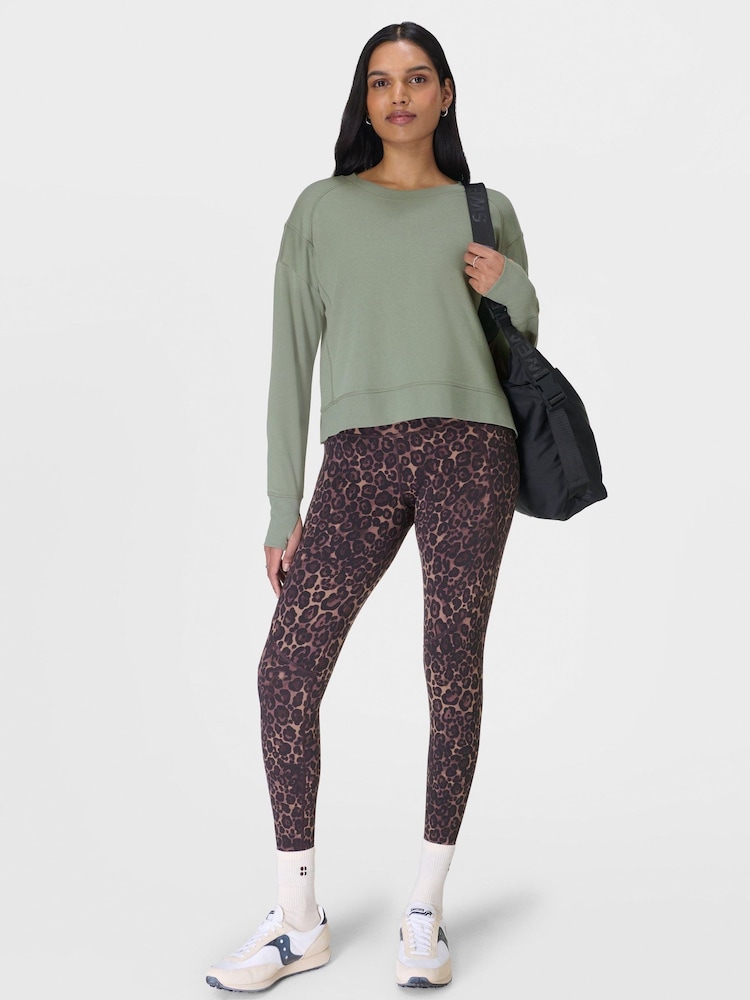Sweaty Betty Green After Class Crop Sweatshirt - Image 4 of 7