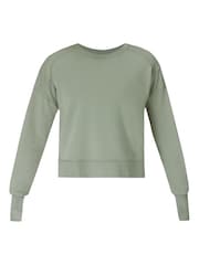 Sweaty Betty Green After Class Crop Sweatshirt - Image 7 of 7