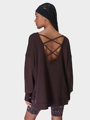 Sweaty Betty Brown After Class Cross Back Sweatshirt - Image 2 of 6