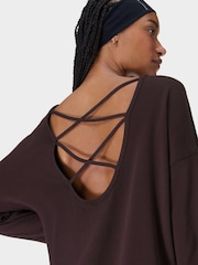Sweaty Betty Brown After Class Cross Back Sweatshirt - Image 3 of 6