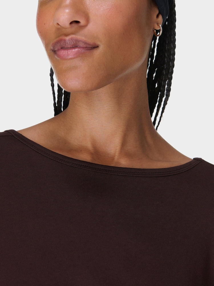 Sweaty Betty Brown After Class Cross Back Sweatshirt - Image 4 of 6