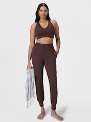 Sweaty Betty Brown 29 inch inside seam Gaia Marl Performance Yoga Joggers - Image 3 of 6