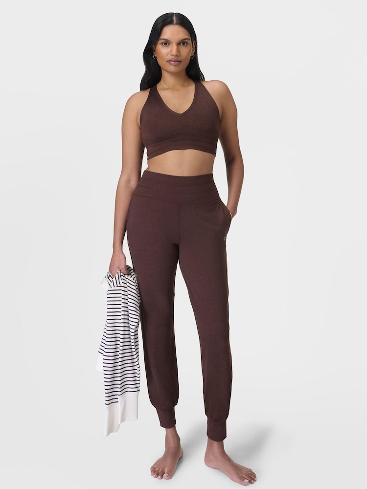 Sweaty Betty Brown 29 inch inside seam Gaia Marl Performance Yoga Joggers - Image 3 of 6