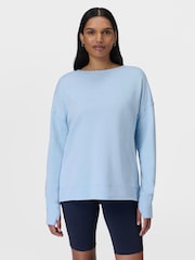 Sweaty Betty Blue After Class Cross Back Sweatshirt - Image 1 of 7