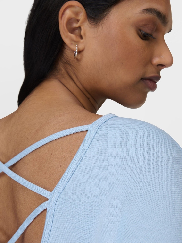 Sweaty Betty Blue After Class Cross Back Sweatshirt - Image 5 of 7