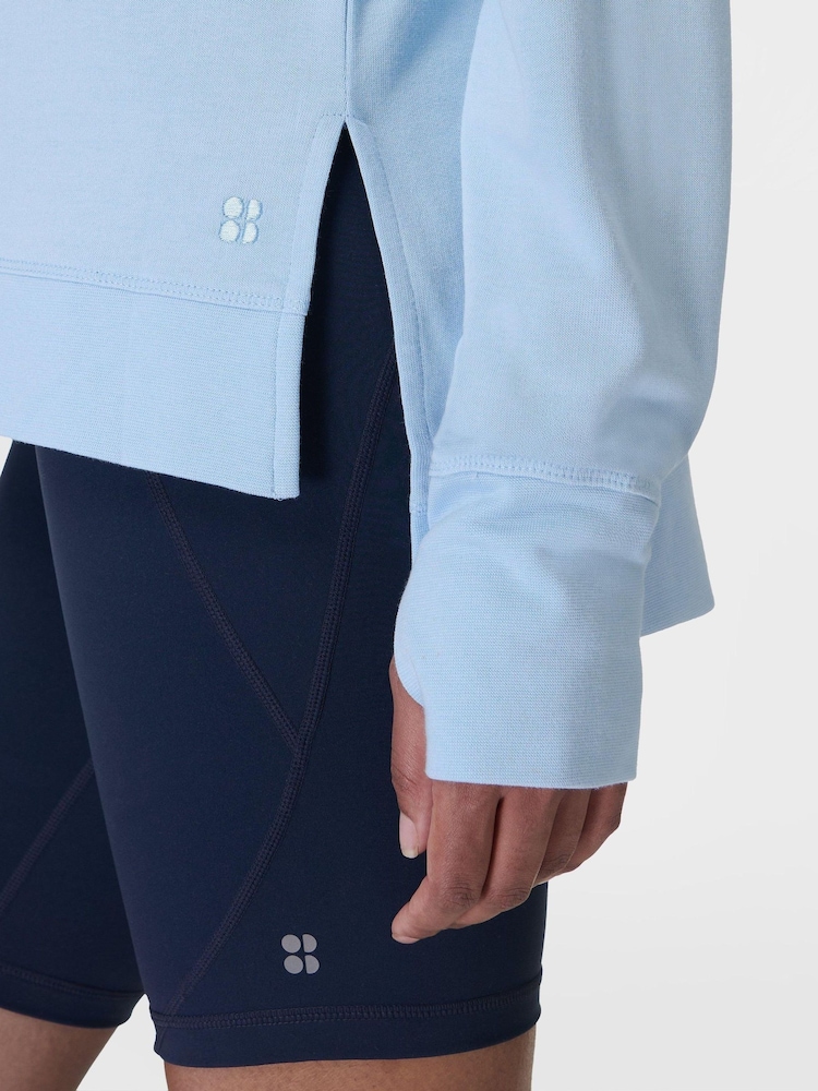 Sweaty Betty Blue After Class Cross Back Sweatshirt - Image 6 of 7