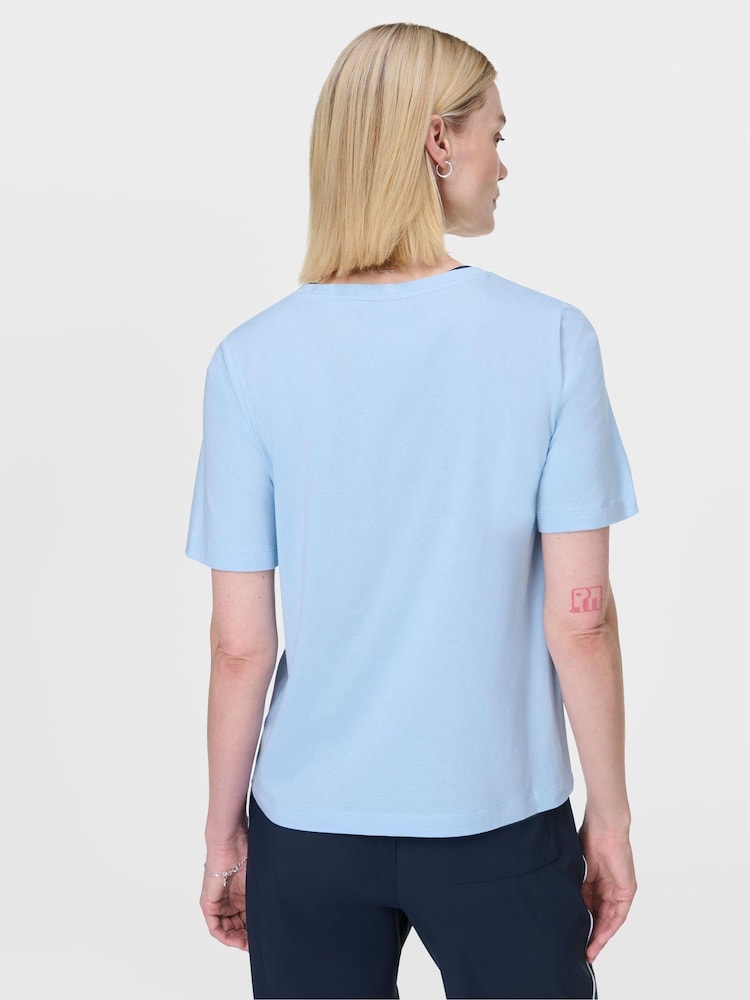 Sweaty Betty Blue Essential V-Neck T-Shirt - Image 2 of 7