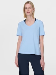 Sweaty Betty Blue Essential V-Neck T-Shirt - Image 6 of 7