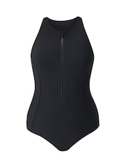 Sweaty Betty Black Tide Zip Through Performance Swimsuit - Image 6 of 6