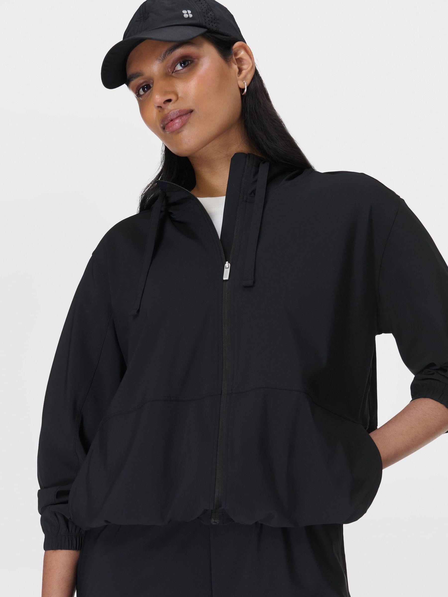 Buy Sweaty Betty Black Explorer Zip Through Midlayer Hoodies from