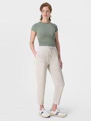 Sweaty Betty Cream 25 inch inside seam Explorer Side Stripe 25" Trousers - Image 1 of 7